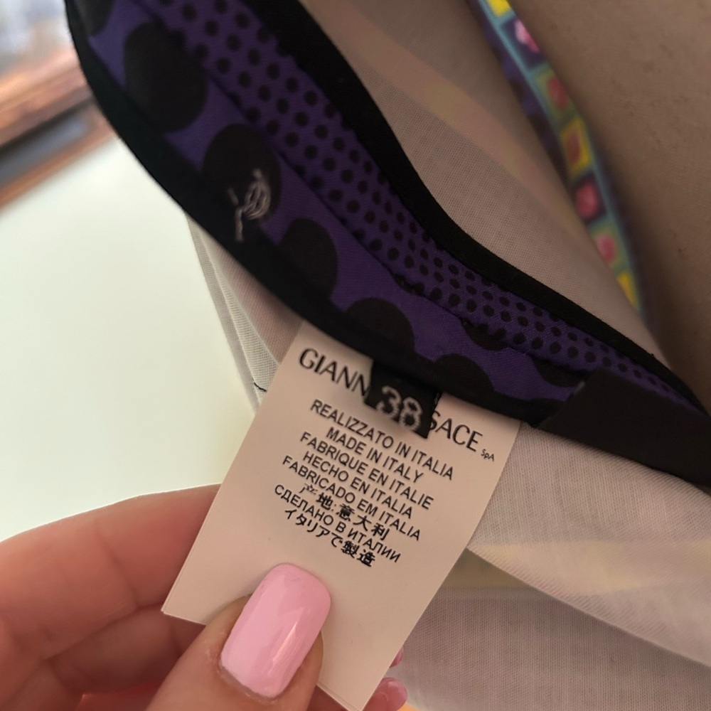 Versace Blue and Gold Sheath Midi Dress Cocktail - Picture 7 of 7